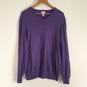 Old Navy Men's Purple V-Neck Sweater - Large